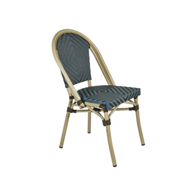 Chaise de Café pour Terrasse Esprit Chic  Tressage, Alu Aspect Rotin VENDOME | Ligne MOB 