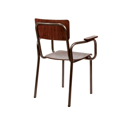 Fauteuil Bistrot Métal Noyer EDENROC | Ligne MOB 