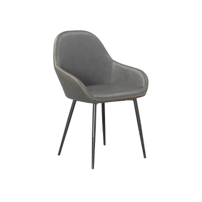 Fauteuil Restaurant  Cuir Gris Orange MADISON | Ligne MOB 