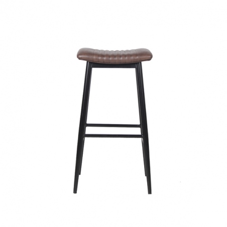 Tabouret sans dossier Simili Cuir Noir 